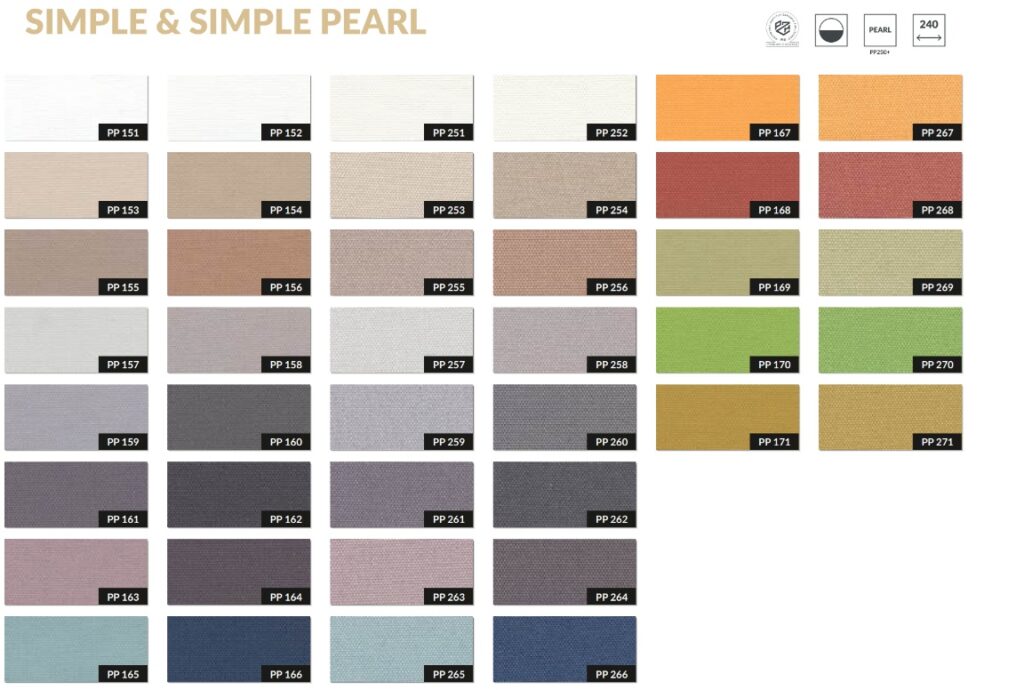 Próbki tkanin do plis – kolekcja Simple/Simple Pearl – wybór barw i faktur – Łódź